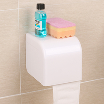 Non-perforated suction cup tissue box roll paper holder Creative bathroom waterproof and dustproof toilet tissue holder