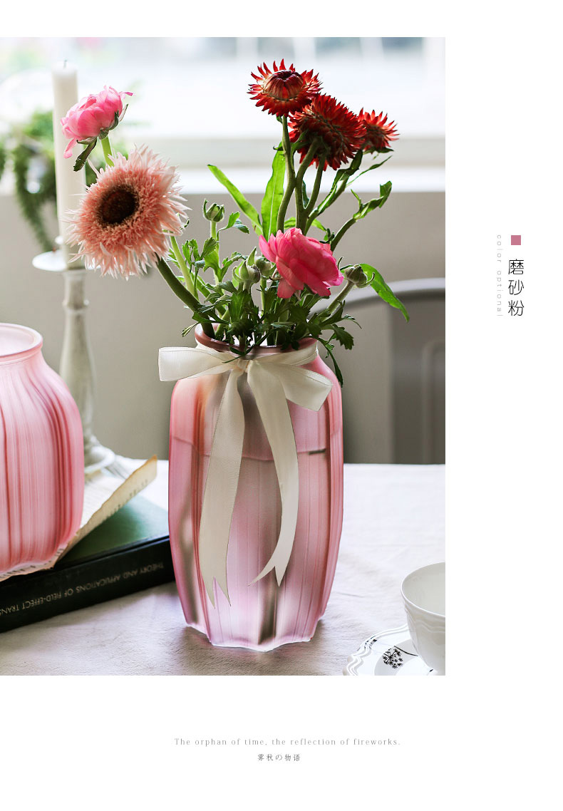 Châu Âu mờ thủy tinh bình màu phòng khách trang trí chèn bình thủy văn chai lily hoa khô chai trang sức - Trang trí nội thất vật dụng dcor phòng ngủ