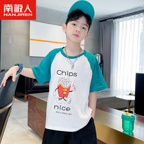 Boys t-shirt short-sleeved summer thin section childrens cotton short top big boy half-sleeve t-shirt boy new summer dress