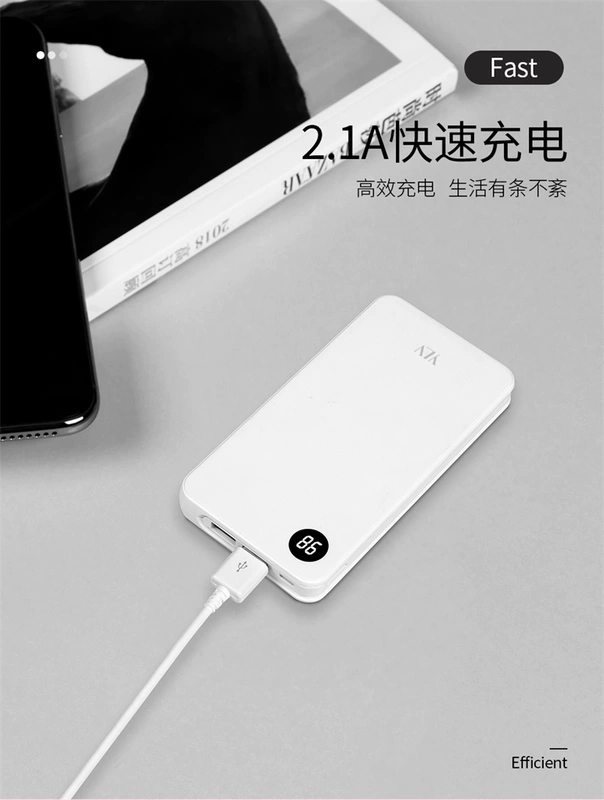 YLV polymer sạc kho báu 10000 mAh sạc nhanh siêu mỏng di động dung lượng lớn mỏng và nhẹ di động mini nhỏ Apple Huawei kê VIVO điện thoại di động vạn năng có thể được lấy - Ngân hàng điện thoại di động