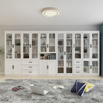 Combination bookcase bookshelf simple modern economic cabinet cabinet with door locker combination multi-function cabinet solid wood furniture