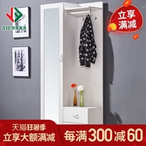 Yifei special price Foyer cabinet louver door shoe cabinet Entrance partition cabinet Full-length mirror makeup cabinet Coat cabinet Hanger