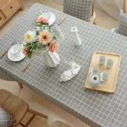 Bảng kẻ sọc vải vải không thấm nước chống bỏng dầu-miễn phí dùng một lần cotton linen tươi nhỏ Bắc Âu bàn cà phê đệm hình chữ nhật khăn trải bàn thảm trải bàn ăn