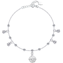 Love sterling silver bracelet womens bell retro palace bell Korean version of the simple section of the student forest department fresh best friend niche design