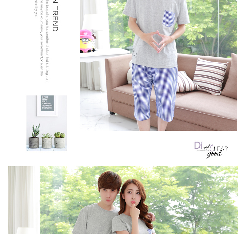 Piece 依 睡衣 夏 亲子 装 2 mảnh Một gia đình của ba người mẹ và gia đình con gái bông mặc nhà phù hợp với dịch vụ đồ bộ mặc nhà pijama
