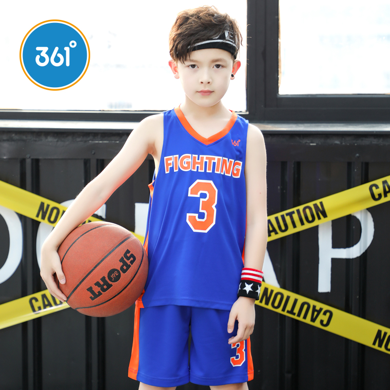 361 Degrees Child Clothing Boys Basketball Football Sport Suit 2022 Summer short sleeves CUHK Boy jersey Two sets