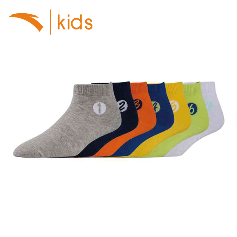 Anta trẻ em Vớ 7 đúp Gift Box Socks trai Socks Trường tiểu học Socks trai Socks Trang web chính thức Flagship H.