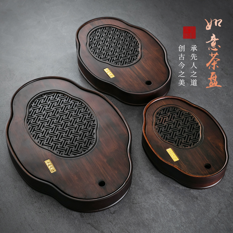 Minima small drainage tea tray Home Easy Tea Desk Bamboo Water tea Sea Tea Set Drain Drain Dry Foam Tray