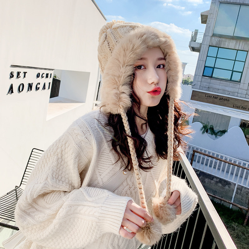 Lei Feng Cap Children Winter Hair Line Hat Knit Warm Protective Ear Cap Autumn Winter Thickened Winter Korean Version Bike Anti-Wind Cap