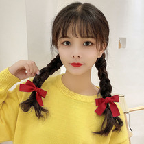 Bowknot headdress hairclip small top clip black hairpin back head vintage head rope female tie hair Hairband