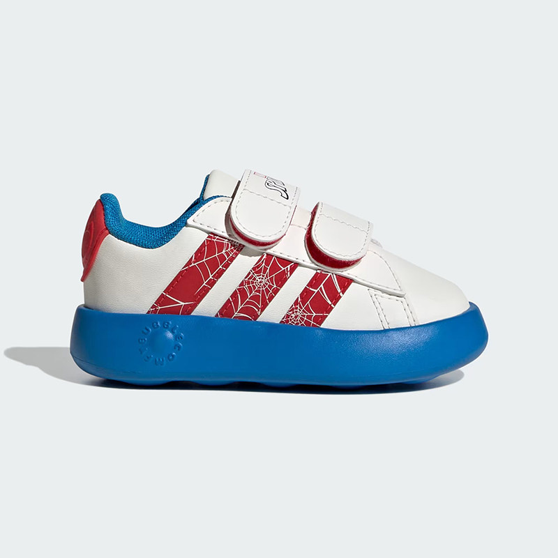 Adidas Grand Court Marvel Co-Branded Spider-Man Themed Tennis-Style Baby Sneakers Jq8072 Adidas Grand Court Marvel Co-Branded Spider-Man Themed Tennis-Style Baby Sneakers Jq8072