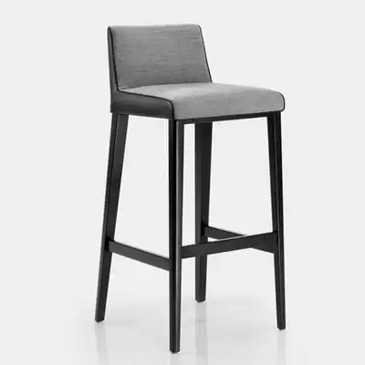 Nordic solid wood bar chair American modern minimalist front desk backrest Light luxury bar stool casual high-legged backrest chair