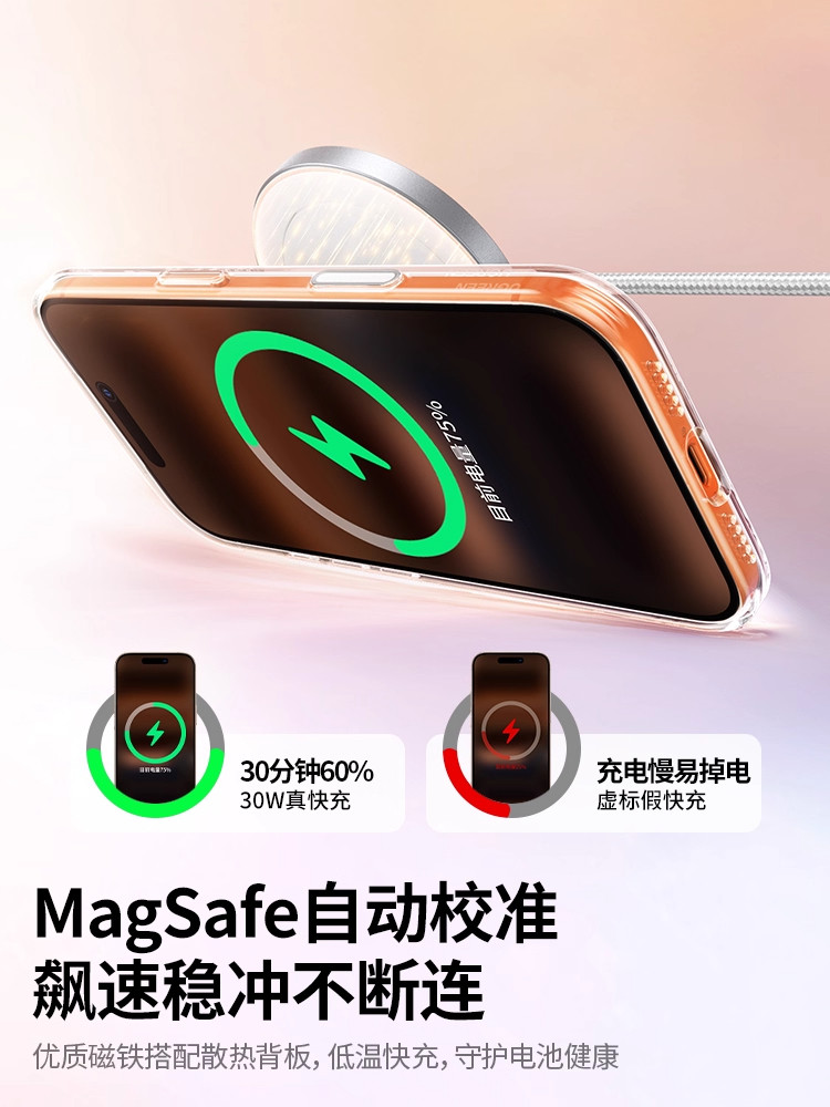 Platinum Case for Apple 17 Phone Case iPhone 17 Pro Max Magnetic Case Lens Bracket 17 Pro New Protective Case Advanced Magsafe Heat Dissipation Good-Looking Anti-Yellowing Thin Transparent Case Anti-Drop