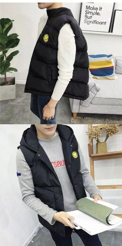 Mùa thu đông nam phiên bản Hàn Quốc của cổ áo xuống cotton vest thanh niên phù hợp với bánh mì dày áo ba lỗ gym