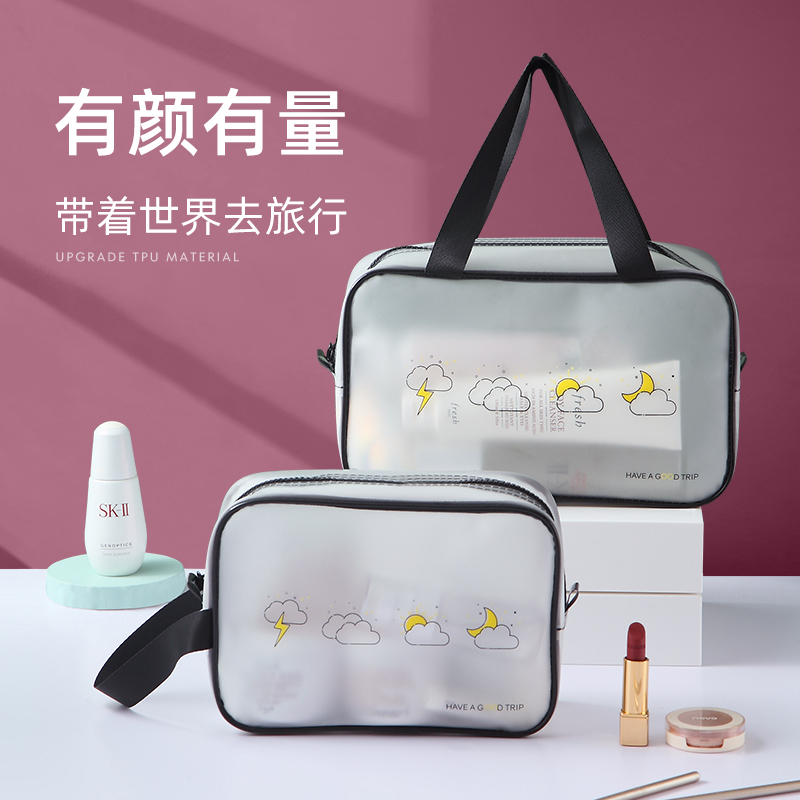 Makeup bag women 2020 new super fire portable travel brush waterproof large capacity can put water emulsion storage box wash bag