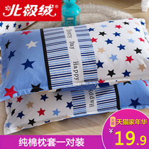  Arctic velvet cotton pillowcase Cotton pillowcase Double single student dormitory pillowcase 48x74cm pair