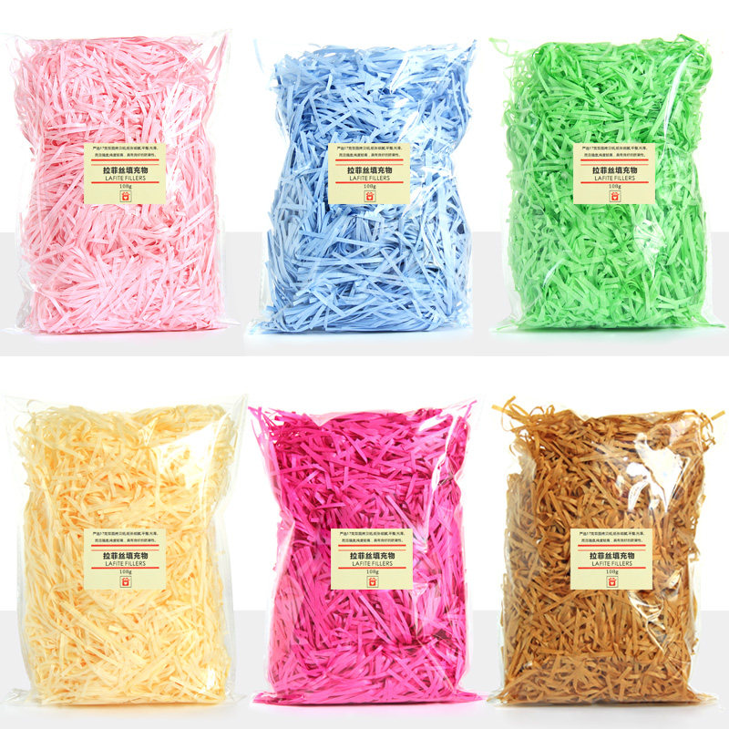 Flowers Half Riraffi Grass Filling red wine Packaging Shredder Paper Silk Birthday Gift Box Accessories Trim