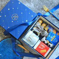 Flower half a starry sky with hand gift box wedding candy box Blue Ocean wedding candy box back gift box