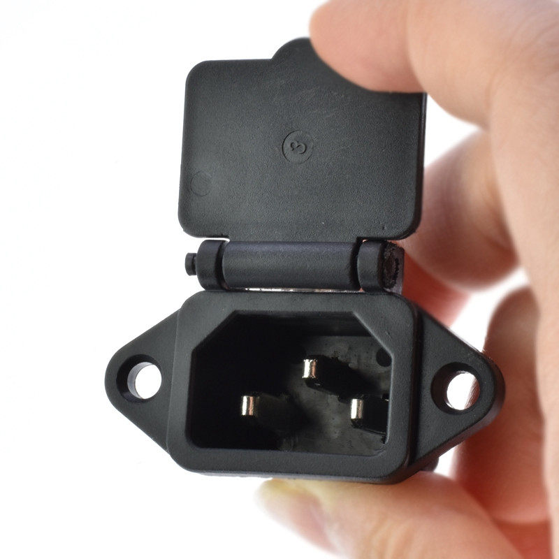 Three-hole character socket electric vehicle power supply charging port with cover waterproof and dustproof electric vehicle battery charging socket