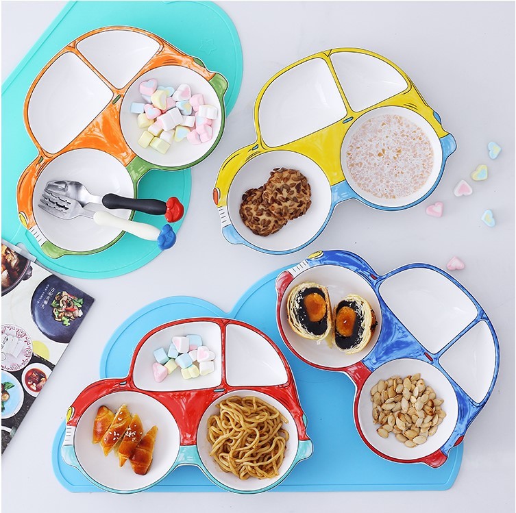 Love graces green health hand - made ceramic tableware and colorful children car particulary if plate side dish for breakfast plate shape