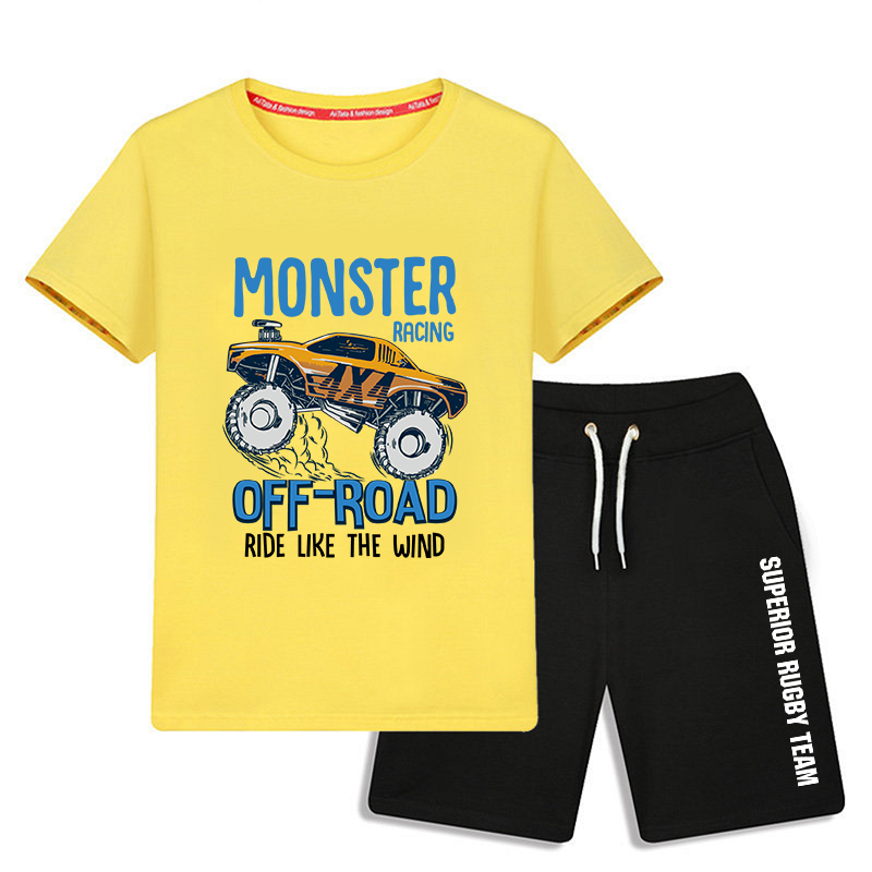 Boys Summer 2019 New Kids Summer Kids in Summer Han Children's Short Sleeve Short Short Set