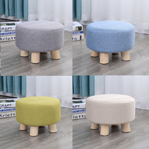 Small stool Net red home fabric low stool creative living room sofa stool cute round stool changing shoe stool lazy small bench