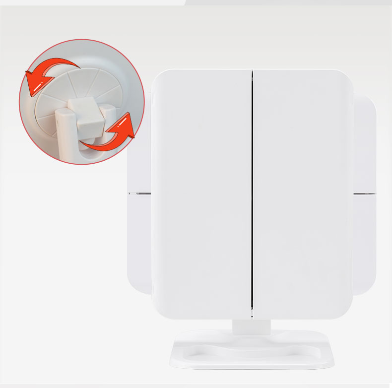 LED chiếu sáng gương gương vuông desktop tuba dễ thương công chúa vẻ đẹp gương Gương điền ký túc xá kính hiển vi ánh sáng bộ cọ trang điểm cá nhân