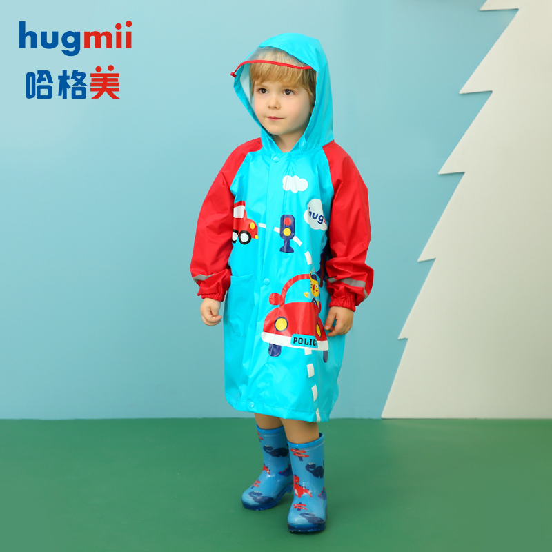 hugmii children raincoat new cartoon cute male and female child rain cape waterproof and breathable baby raincoat jacket