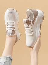 Mesh breathable sports shoes womens white casual light soft bottom running daddy shoes mesh shoes spring and summer thin section all-match