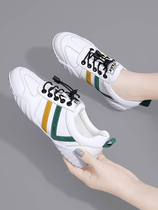 Genuine leather small white shoes womens 2021 new sports spring and autumn flat bottom travel white soft bottom mother casual all-match