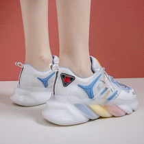 Platform shoes womens 2022 new spring and summer breathable sports mesh daddy shoes bag heel casual shoes soft bottom fashion all-match