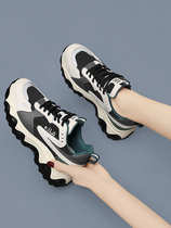 Casual running shoes womens shock-absorbing sports lightweight soft-soled thick-soled heightened old leather travel spring and autumn winter explosion models