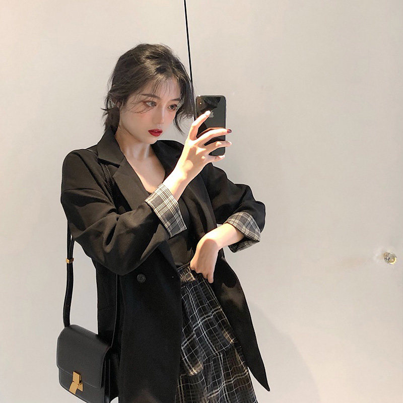 Sandro Moskoloni women's dress 2020 new Korean version suit dress slim pro temperament small suit Western suit