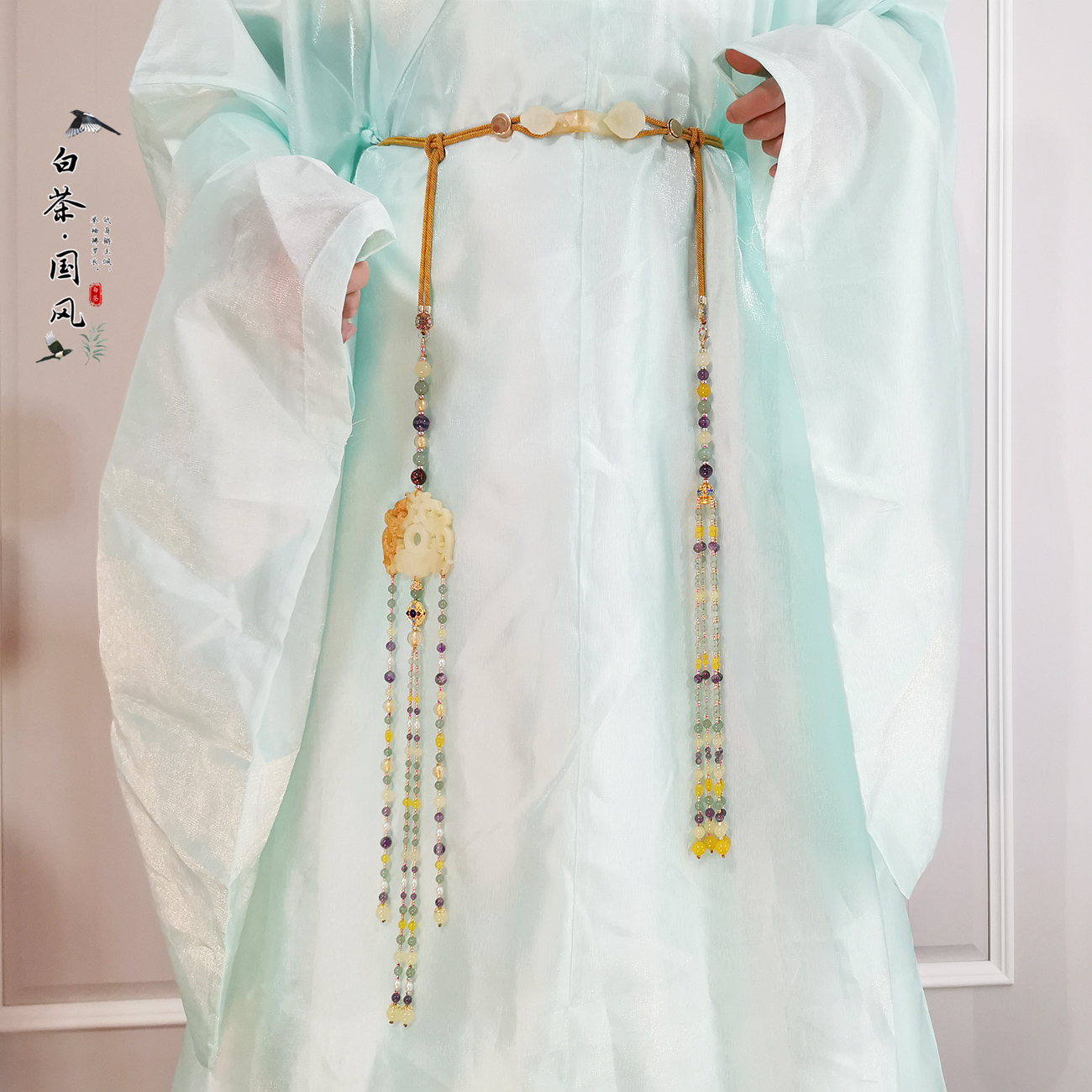 Lusuka Changyu Han Clothing Accessories Palace Tapee Antique Low Rope Men Wedding Band Closed White Tea Customized