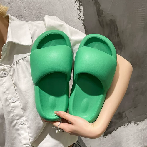 Tide, зеленые тапочки, летняя модная универсальная обувь на платформе, популярно в интернете, 2024 года