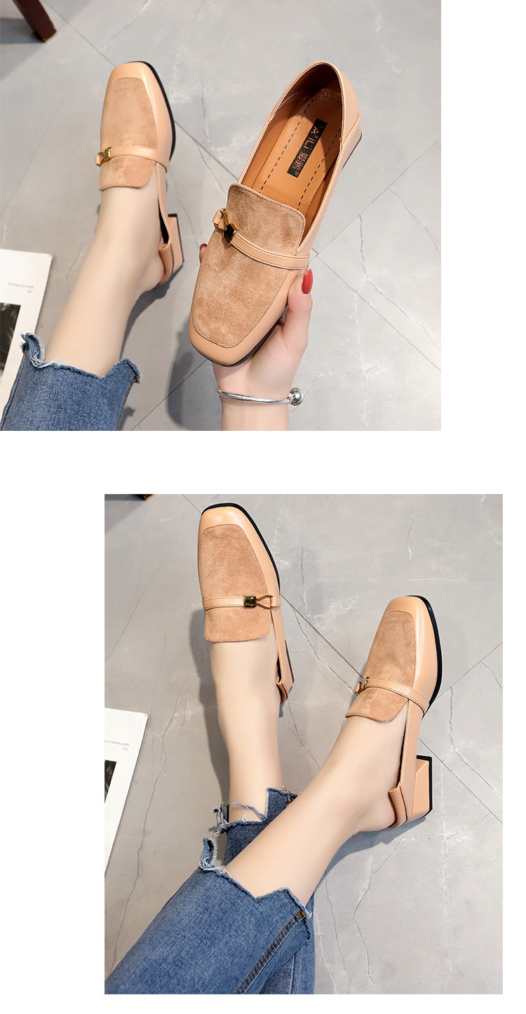 White Square Toe Flats