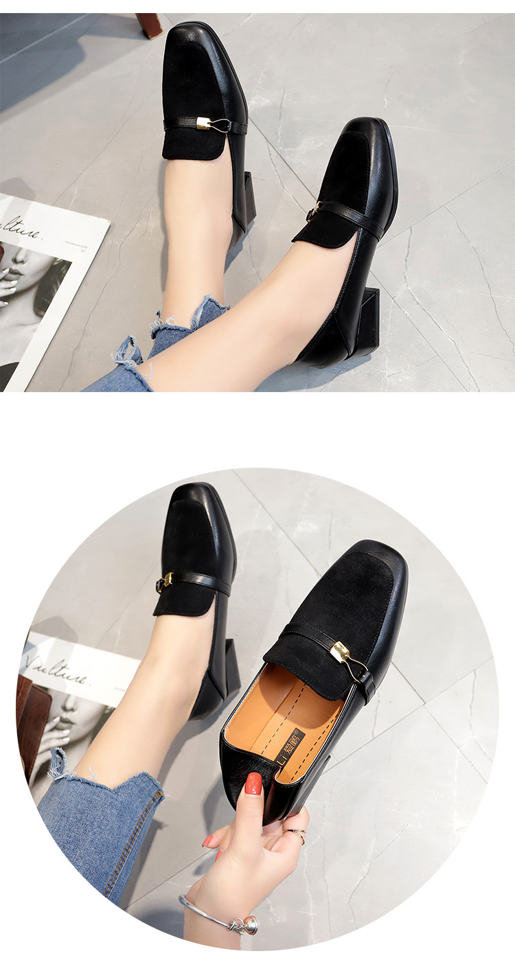 Black Square Toe Flats