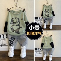 Korean boy spring and autumn suit 2022 new baby net red fashionable clothes children two suits in spring