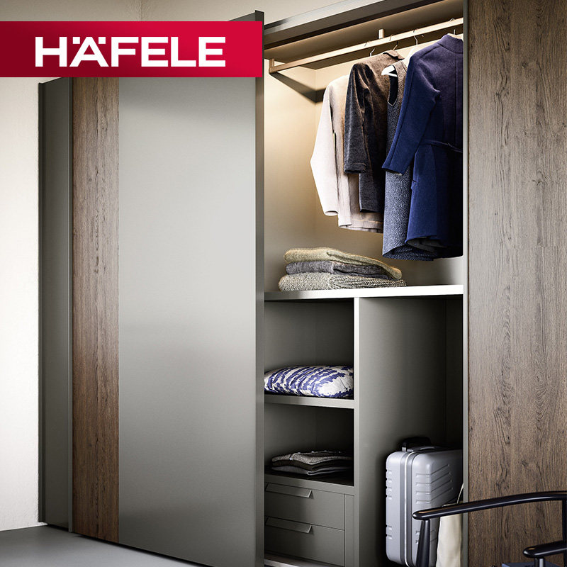 German Heifolle HAFELE imported furniture flat door cushion push-and-pull wood moving door wardrobe damping bus moving door