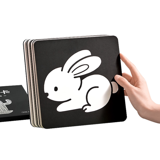 黑白卡片婴儿早教卡新生的儿0到3个月6宝宝1追视觉激发卡益智玩具