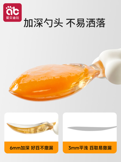 宝宝勺子学吃饭训练硅胶勺新生婴儿自主进食儿童餐具PPSU辅食勺子