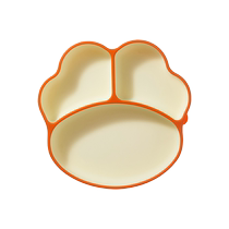 Baby meal plate grid plate suction cup integrated baby food learning training spoon silicone bowl childrens tableware set