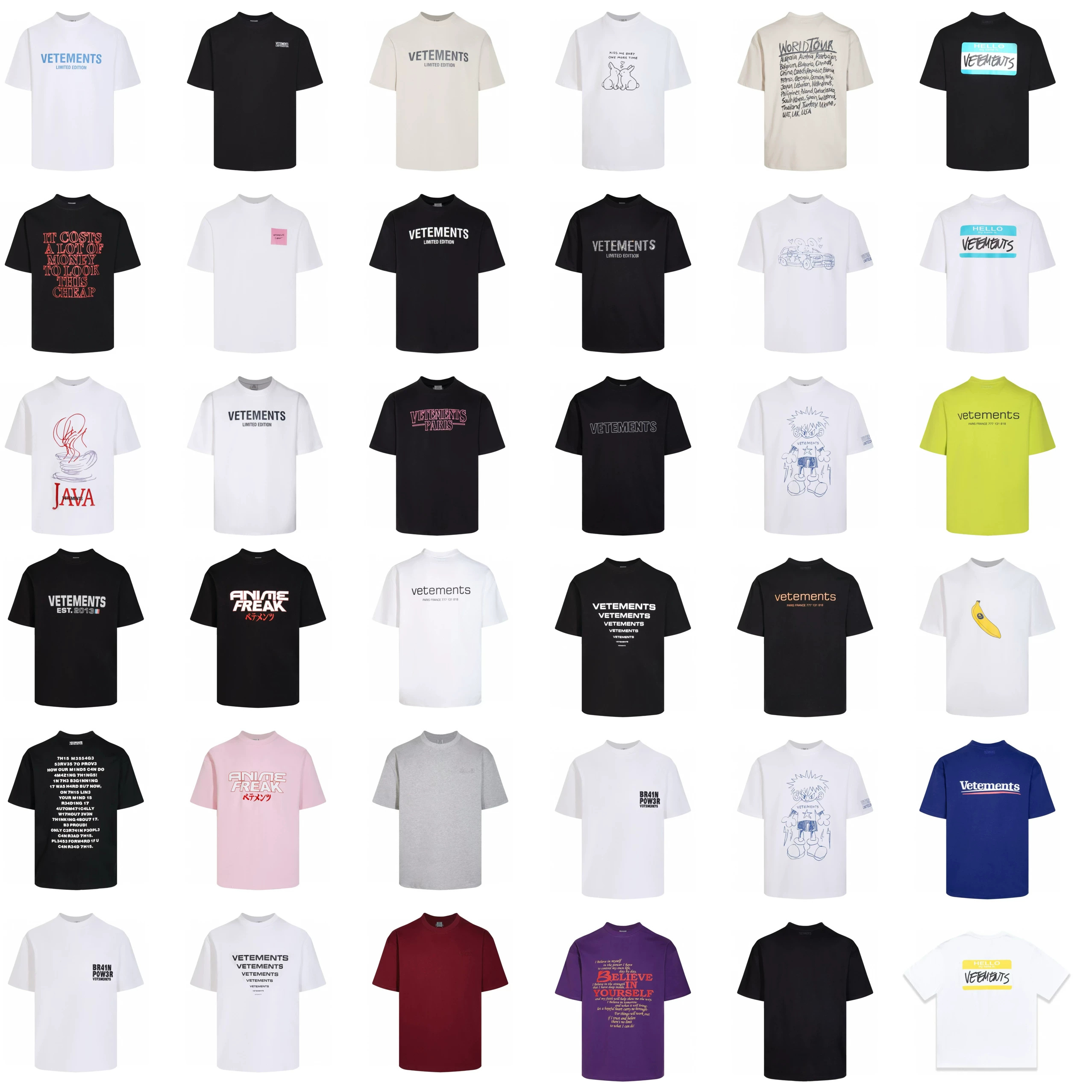 Vetements/Wei Meng 24SS новая модель с подписью Hello, печать вода стирка свободный американский сетевой красный короткий рукав Tee