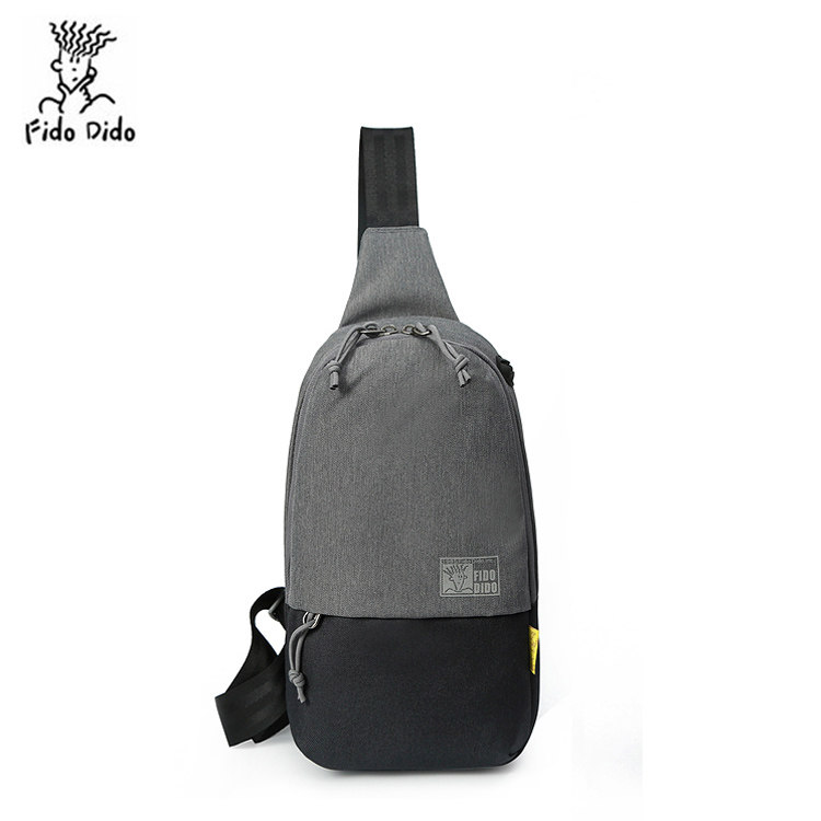 Feidu Didu's new Oxford cloth business men's shoulder zipper bag trend canvas sports mobile phone diagonal chest bag