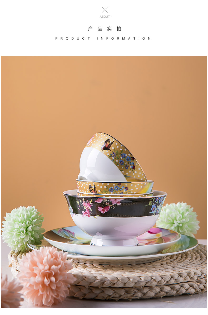 The only Chinese dishes suit household contracted creative high - grade ipads China tableware move of jingdezhen ceramic dishes