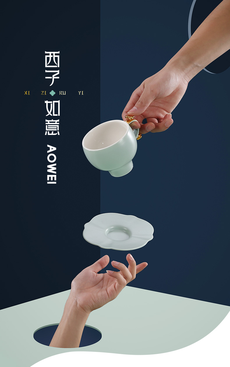 The ceramic coffee cup only suit small delicate afternoon tea cups of coffee cups and saucers groups of new Chinese style household light much move