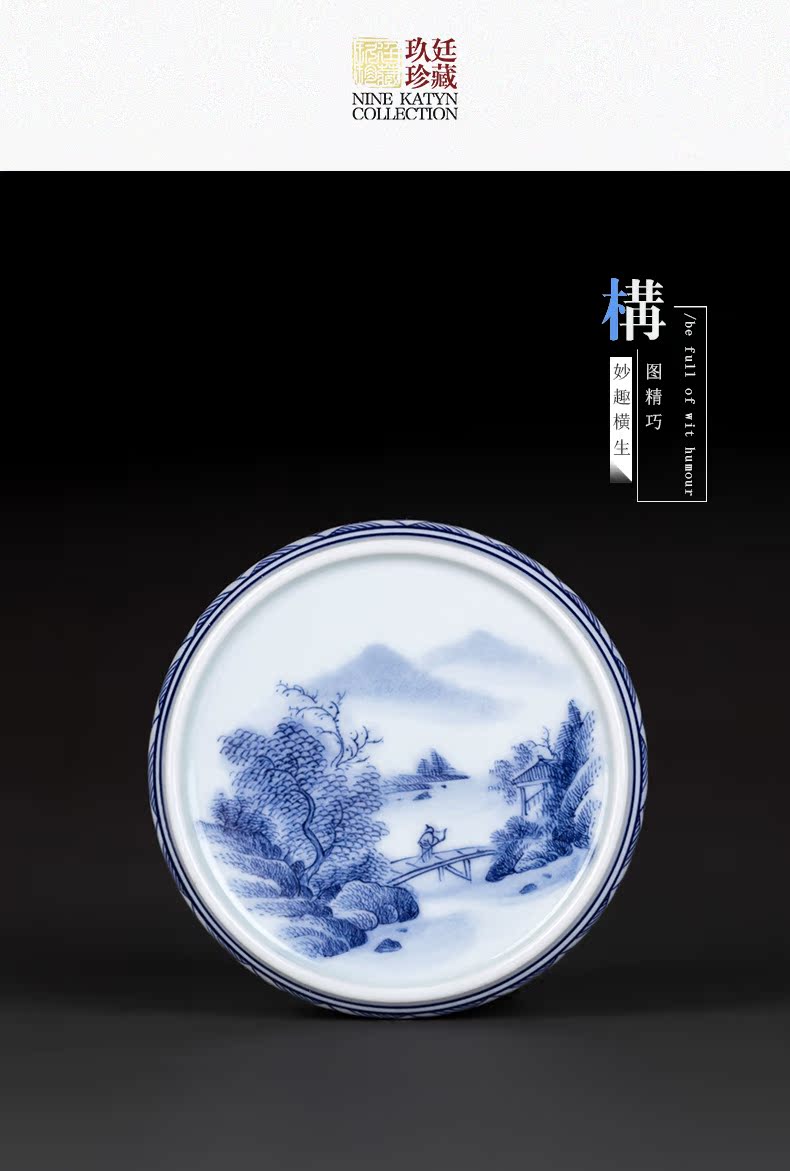 About Nine katyn all hand antique blue cover buy ceramic kung fu tea tea spare parts it cover cup mat