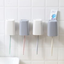  Mouthwash cup brushing cup set household toothbrush storage box tooth cup tooth cylinder simple couple suction wall toothbrush cup creativity