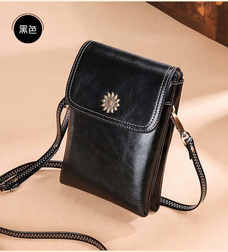 Túi da điện thoại di động nữ 2019 mới sóng hoang dã đơn giản messenger túi da mini túi dọc điện thoại di động - Túi điện thoại túi lv nữ chính hãng