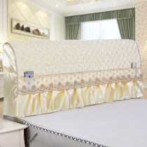 All-inclusive fabric padded 1 5m bedside dust-proof protective cover 1 8m bed solid wood soft bag bedside cover Bedside cover thickened